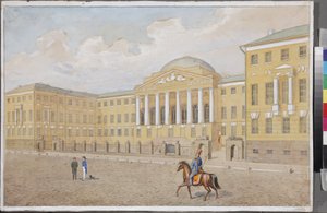 匿名のモスクワ大学、19 世紀の第 1 四半期。 - 紙に水彩 - 国立レールモントフ博物館タルハニー 作： Unknown artist
