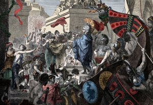 アルキビアデスのアテネへの帰還-ギリシャ・アンティキテ：アルキビアデス（紀元前450-404）のアテネへの凱旋（紀元前407年）。