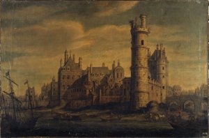 ネスルの塔と門、オテル・ド・ヌヴェール、1650年頃（油彩・カンヴァス）