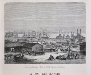 ミシシッピ川のほとり-「Le tour du monde」第2学期に掲載。1876 作： Unknown artist