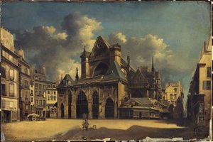 サン・ジェルマン・ラ・オーセロワ教会、1840年頃、現在の1区、1835年から1845年の間（絵画） 作： Unknown artist