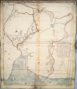 ヨハルの西側3マイル以内に位置するインスベギンの城と土地の記述。 作： Unknown artist