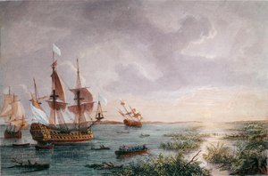 1684年にルイジアナを発見したフランスの探検家、ラサール侯爵（Rene Robert Cavelier）（Engraving 作： Unknown artist