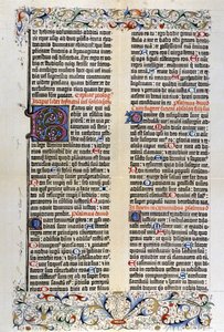 グーテンベルクによる42行のラテン語聖書（1455年）。 作： Unknown artist