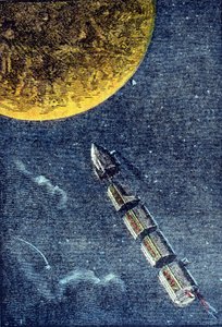 ジュール・ヴェルヌの「地球から月へ」に登場する、宇宙に打ち上げられたロケットが月に到着するまでの重力。