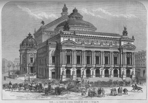 プロイセンによるパリの包囲。1871.オペラ座の広場。19世紀末に描かれた版画。 作： Unknown artist