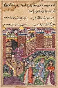 2 組のカップルは、トゥティーナマ (オウムの物語) から、外国の都市にたどり着き、そこで家を作ります: 33 夜