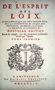 Charles Louis de Secondat, Baron de La Brede et de Montesquieu (1689-1755) による "L
