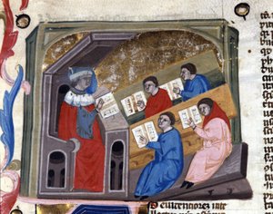 大学。14世紀の写本。Biblioteca Nazionale Braidense.ミラノ 作： Unknown artist
