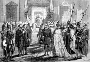 バチカン公会議Iローマ。公会議の父に謁見する教皇1869 作： Unknown artist