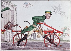 Velocipedes draisiennes - バロン・ドライスの風刺画 作： Unknown artist