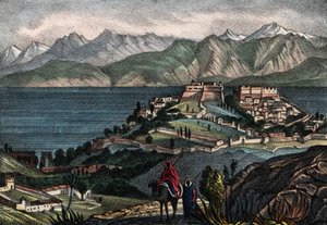 1833年にフランスアフリカ軍のトレゼル将軍が撮影した、キャンドルとアトラス山脈の眺め。Storia d