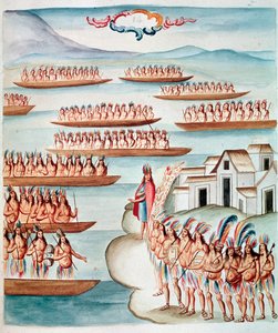 メキシコ、ラグーンに囲まれたトラテロルコの眺め（水彩画、1770～1780年頃 作： Unknown artist