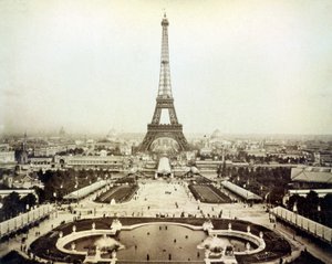 1889年のパリ万国博覧会とエッフェル塔の風景。 作： Unknown artist