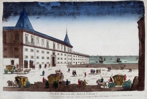 ポルトガルのリスボンにあるアヴェイロ公爵の家の眺め。18世紀のエングレーヴィング。 作： Unknown artist