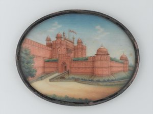 1850年頃のデリーの赤い城の眺め 作： Unknown artist