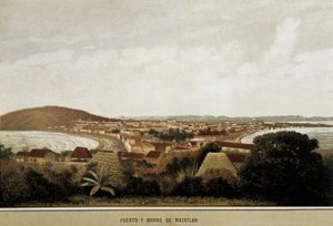 太平洋岸のマサトランの街並み（メキシコ 作： Unknown artist