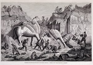 Khorsabad (Khunsabad) (Nineveh)の発掘の様子-「世界一周」第2週1861年掲載 作： Unknown artist