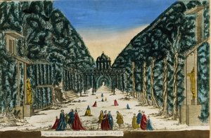 1760年、ナポリ近郊ポルティチの王宮庭園の様子。 作： Unknown artist