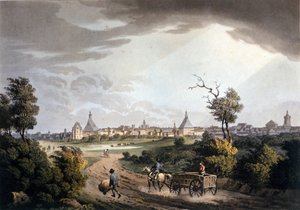 1820年頃のドイツ、ライプツィヒの街の周辺風景。 作： Unknown artist