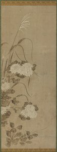 白い菊と草 作： Unknown artist