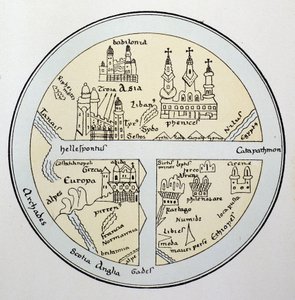 11世紀ライプツィヒ写本の世界地図 作： Unknown artist