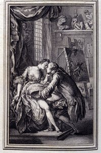 ジャン・ラ・フォンテーヌの「詩による物語と短篇集」の中の「テーブル」。1762. 作： Unknown artist