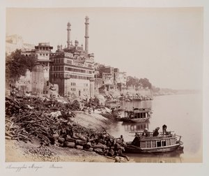 アウラングゼーブのモスク、ベナレス、1885年頃（セピア写真 作： Unknown photographer