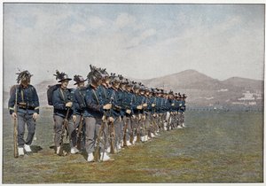 イタリア軍のベルサグリエ（Bersaglieri）小隊。 作： Unknown photographer