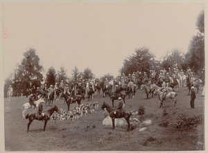 Ootacamund Huntのミーティングに参加したイギリス人とインド人のライダーたち
