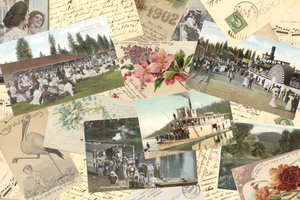 アンティーク絵葉書のクローズアップ1910年代