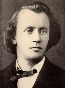 ヨハネス・ブラームス（1833-1897）ドイツの作曲家、1866年のハーフトーン（プリント） 作： Unknown photographer