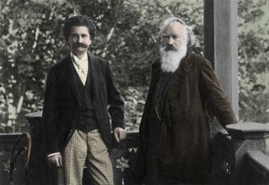 ヨハネス・ブラームス(1833-1897)とヨハン・シュトラウス(1825-1899) 作： Unknown photographer