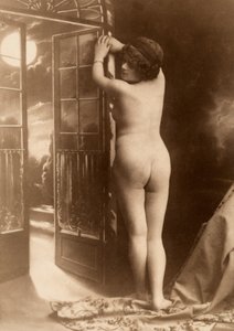 後ろから見た若い女性のヌードポートレート。 作： Unknown photographer