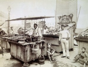 サンタ・ルチアからナポリへの牡蠣売り 19世紀後半 作： Unknown photographer