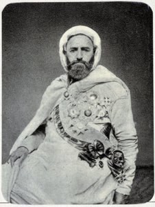 1875年のAbd-el-Kader（アブド・エル・カダー）の肖像-写真。 作： Unknown photographer