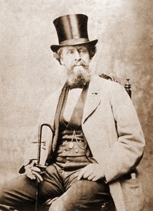 1855年頃のイギリスの作家、チャールズ・ディケンズ（1812-1870）の肖像。 作： Unknown photographer