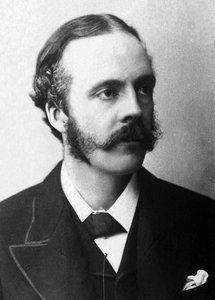 イギリスの政治家、アーサー・ジェームズ・バルフォア卿（1848-1930）の肖像。 作： Unknown photographer