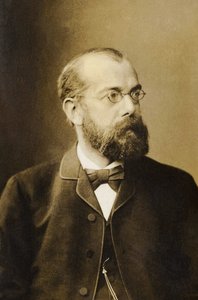 ノーベル賞を受賞したドイツ人医師、ロバート・コッホ（1843-1910）の肖像。 作： Unknown photographer