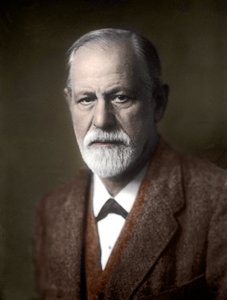 オーストリアの精神科医、ジークムント・フロイト（1856-1939）の肖像。 作： 未知の写真家