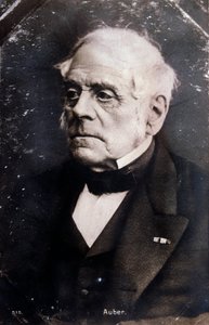 イギリスの作曲家ダニエル・フランソワ・エスプリ・オーベル（1782-1871）の肖像 写真。19世紀ミラノ、ビブリオテカデルコンセルヴァトーリオ 作： Unknown photographer
