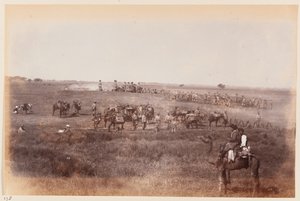1885年頃の運動のデリーキャンプ中にサッパーと鉱夫が避難所の溝を作った 作： Unknown