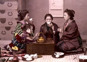 家庭でのお茶（日本、19世紀後半） - Foreign Missions Archive 作： Unknown photographer