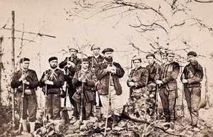 第三次カーリスト戦争（1872年〜1876年）。サンタ・クルスの治療薬とその警備員。写真撮影 スペイン、サンセバスチャン、サンテルモ市立博物館。 作： Unknown photographer