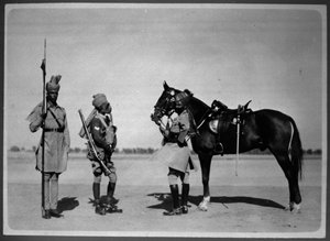 1880年頃の第2マドラス軽騎兵隊の3つの降車したソワール