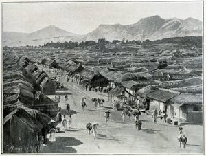19世紀の韓国の首都、ソウルのメインストリートの風景 作： Unknown photographer