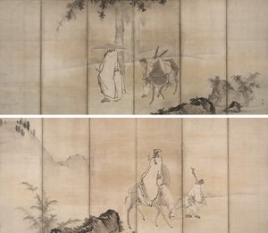 Su Shi (So Shoku) と Pan Lang (Han Ro) 作： Unkoku Tōgan