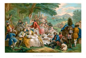 狩りの朝食、1737年、1885年。 作： Urrabieta