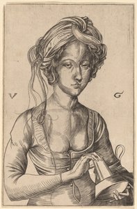 逆さランプを持つ愚かな乙女の胸像 作： Urs Graf I after Martin Schongauer