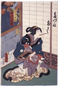 中村芝翫 狐の役 葛の葉（葛の葉狐）（カラー木版画）